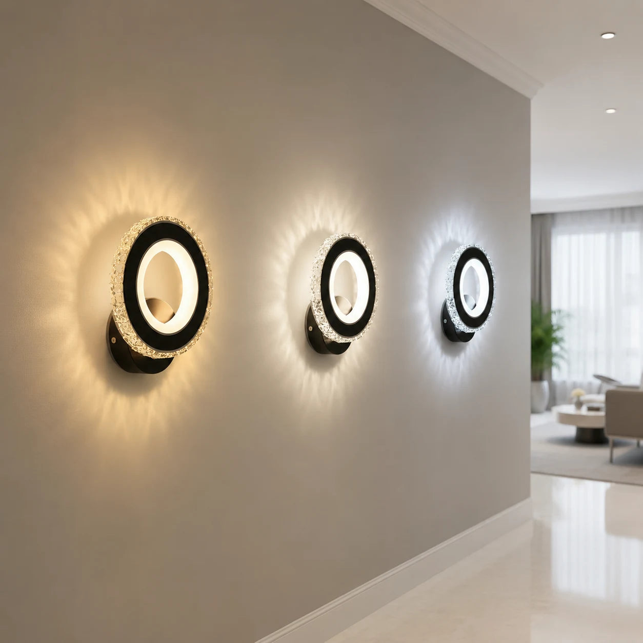 Φωτιστικό τοίχου NOVA Rotonda LED, 16W, Μαύρο & ανοξείδωτο, Θερμό/Ψυχρό/Ουδέτερο φως - 01_AL073-1BK.png