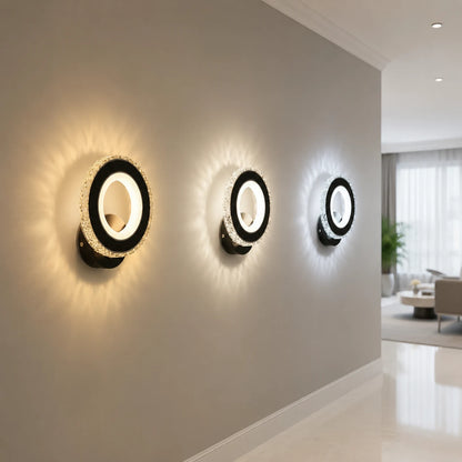 Φωτιστικό τοίχου NOVA Rotonda LED, 16W, Μαύρο & ανοξείδωτο, Θερμό/Ψυχρό/Ουδέτερο φως - 01_AL073-1BK.png