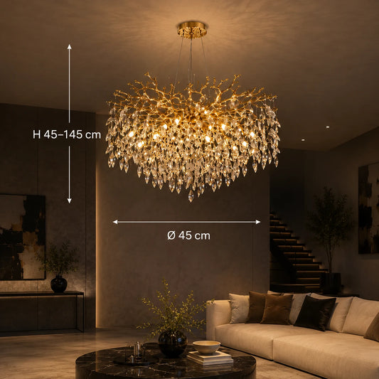 Πολυέλαιος WALTZ Rhapsody Crystal, 6xG9, Χρυσός, Διάμετρος 45cm, Ρυθμιζόμενο Ύψος - 01_CC330-45.png