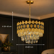 PIERREFONDS Elegance Crystal Chandelier 8x E14, Διάμετρος 48,5cm, Γυαλιστερό Χρυσό, Ρυθμιζόμενο Ύψος - 01_CC8942-500.png