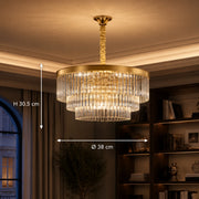 CHAMBORD Crystal Chandelier Nobile 5xE14, Διάμετρος 38cm, Matt Gold - 01_CC930-400GD.png