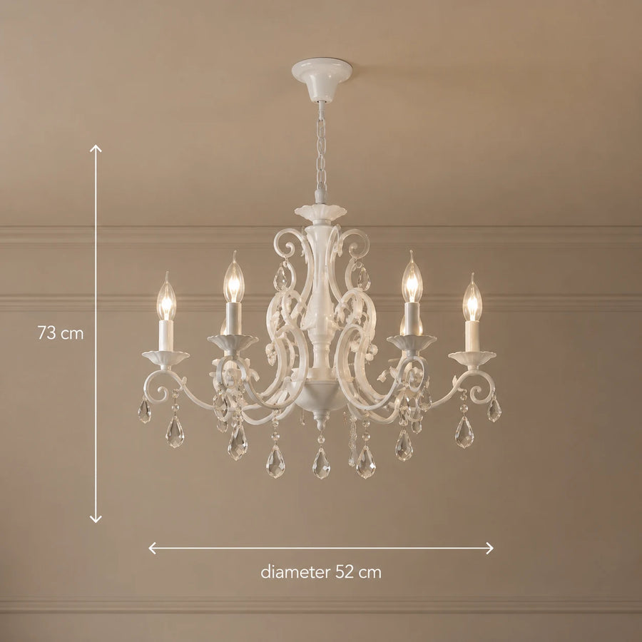 DELLI SANTI Πολυέλαιος 6xE14, Διάμετρος 52cm, Λευκός, Ρυθμιζόμενο ύψος - 01_LC130-6WH.png