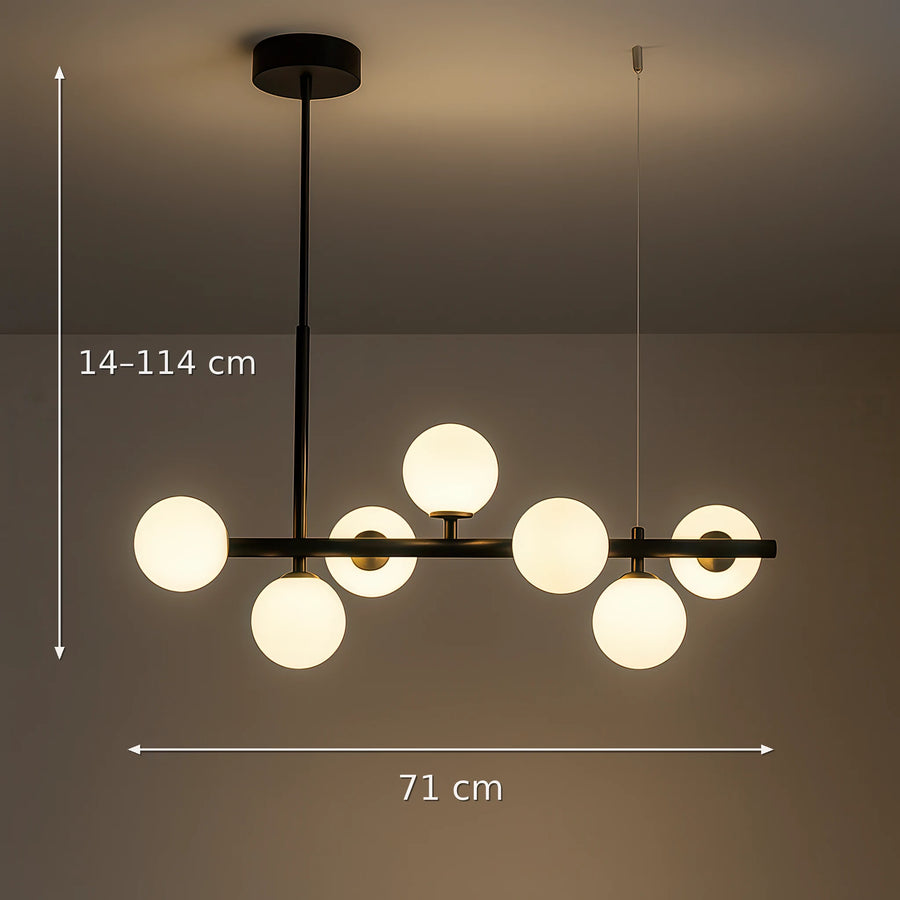 Πολυέλαιος μοντέρνος λαμπτήρας LOFT Pavilion, 7x G9, μαύρος, μεταλλικός, ρυθμιζόμενο ύψος - 01_LC800-7BK.png