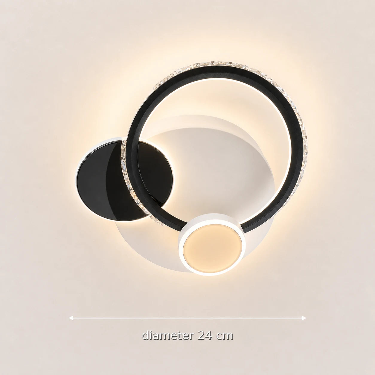 Κρυστάλλινος πολυέλαιος LED PRISMIQ 45W, 3 κύκλοι, Κρύο/Ζεστό/Ουδέτερο φως, Μαύρο - 01_LL654-300BK.png