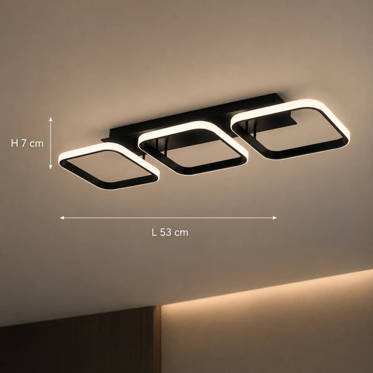 Πολυέλαιος LED VERTEX 34W, 3 Τετράγωνα, Γραμμικό, Κρύο/Ζεστό/Ουδέτερο φως, Μαύρο - 01_LL770-3BK.png