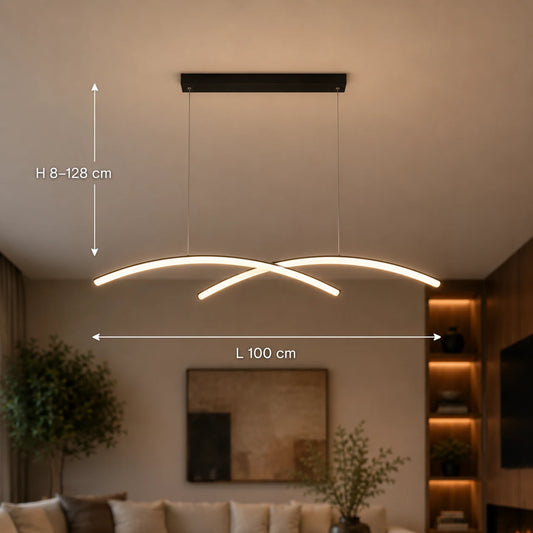 Lustra LED cu telecomanda FLUIRA, 52W, lumina Rece/Calda/Neutra, Dimabila, Negru - 01_LT103BK.png