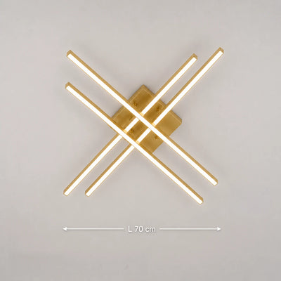 Πολυέλαιος LED με Τηλεχειριστήριο LINEX, 53W, Light 3000K/4000K/6000K, Dimmable, Gold