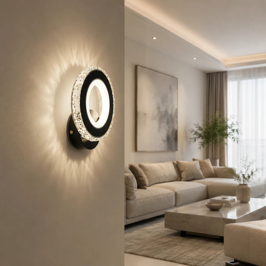 Φωτιστικό τοίχου NOVA Rotonda LED, 16W, Μαύρο & ανοξείδωτο, Θερμό/Ψυχρό/Ουδέτερο φως - 02_AL073-1BK.png