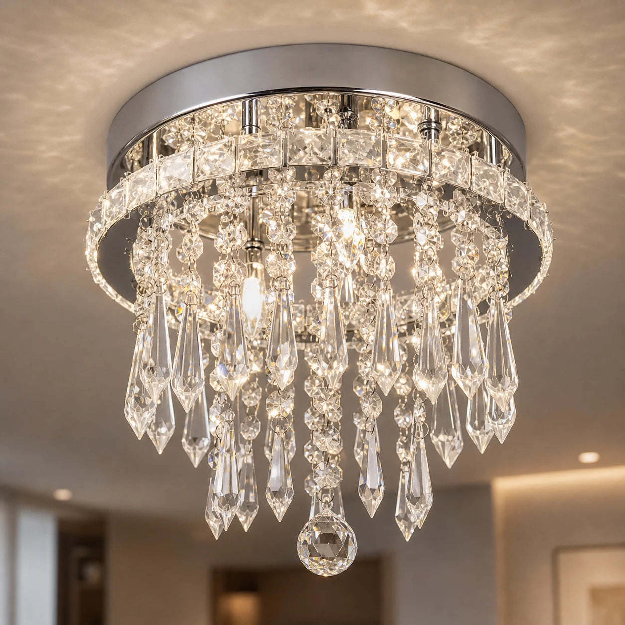 Alberico Στρογγυλός πολυέλαιος LED, 17W, Κρύο/Ζεστό/Ουδέτερο φως, Κρύσταλλο, Γυαλιστερό Chrome - 02_LL010.png