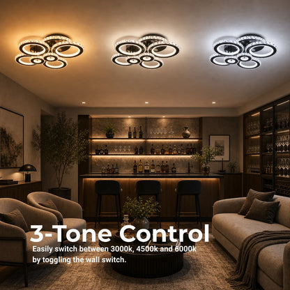 Πολυέλαιος LED με τηλεχειριστήριο και κρύσταλλο NOVA ROTONDA RGB 145W, 6 κύκλοι, κρύο/θερμό/ουδέτερο φως, ρυθμιζόμενο, μαύρο - 02_LT073-6BK.png