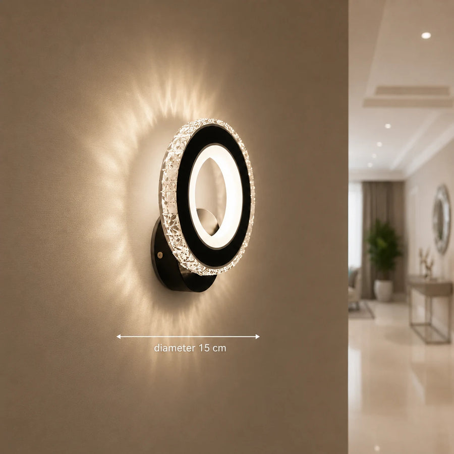 Φωτιστικό τοίχου NOVA Rotonda LED, 16W, Μαύρο & ανοξείδωτο, Θερμό/Ψυχρό/Ουδέτερο φως - 03_AL073-1BK.png