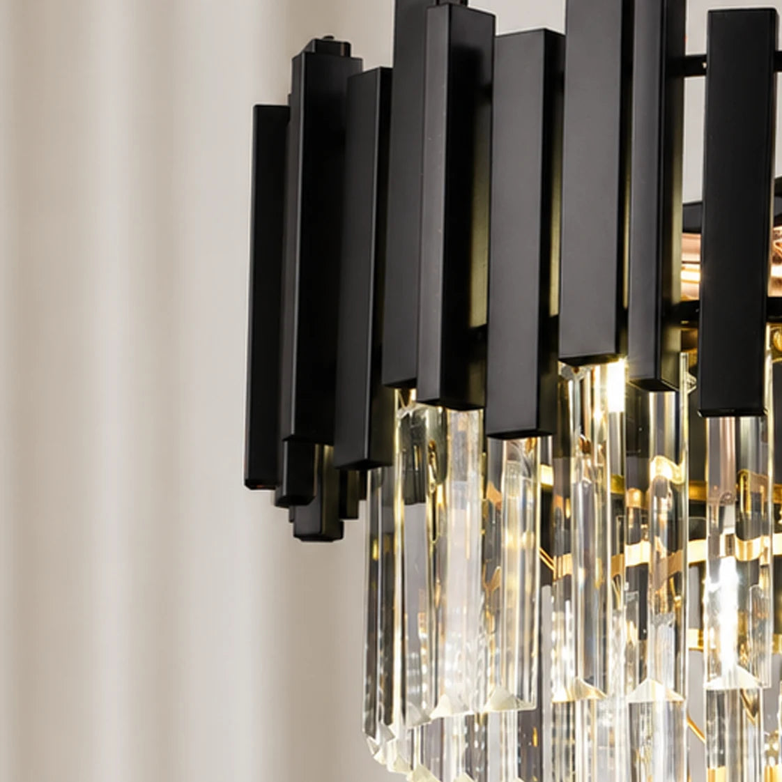 BLOIS Petito Crystal Chandelier 3xE14, Διάμετρος 30cm, Μαύρο, Ρυθμιζόμενο Ύψος - 03_CC110:300BK.png