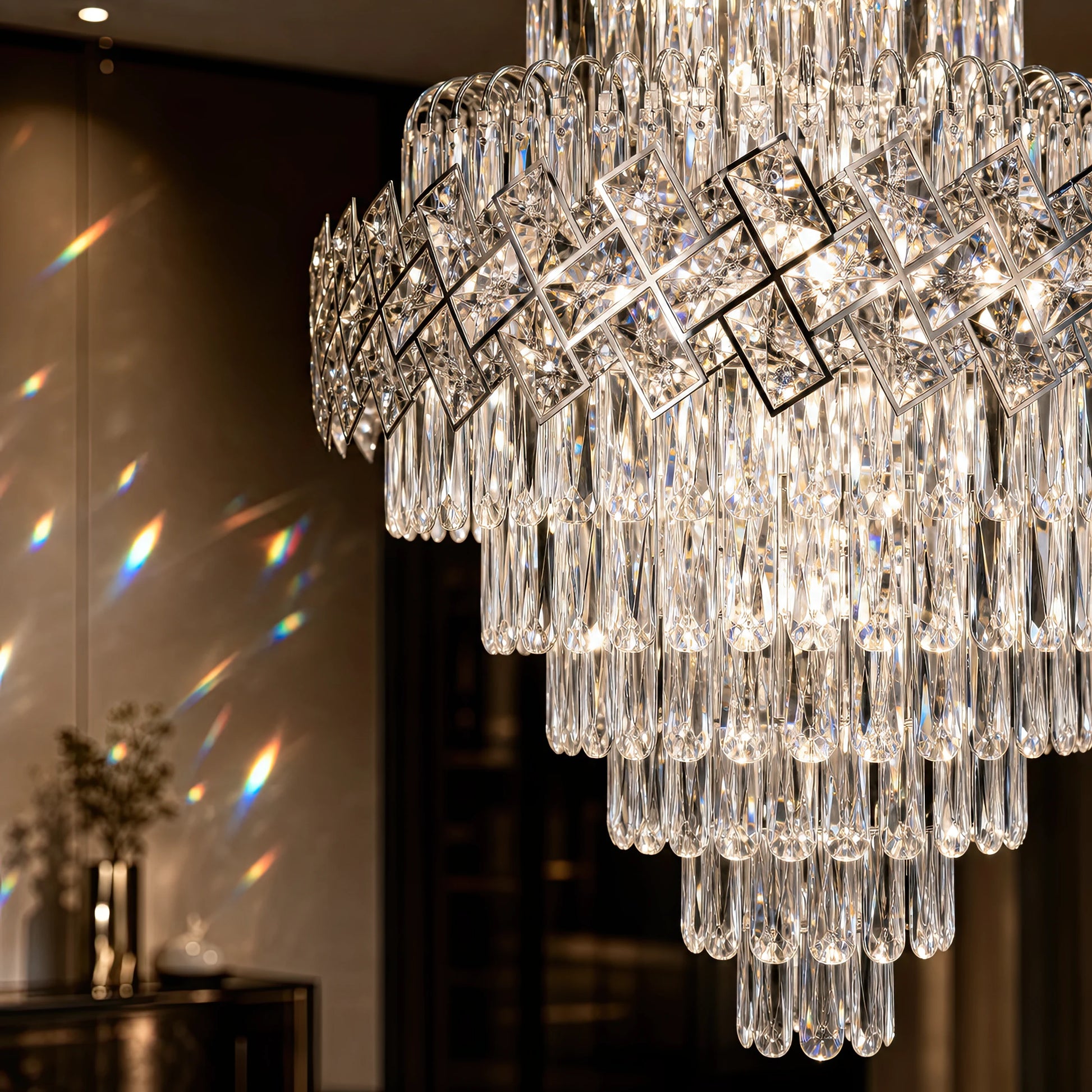 WINDSOR Grande Supremo Crystal Chandelier 14xE14, Διάμετρος 60X90cm, Γυαλιστερό χρώμιο, Ρυθμιζόμενο ύψος - 04_CC800-600X900CH.png