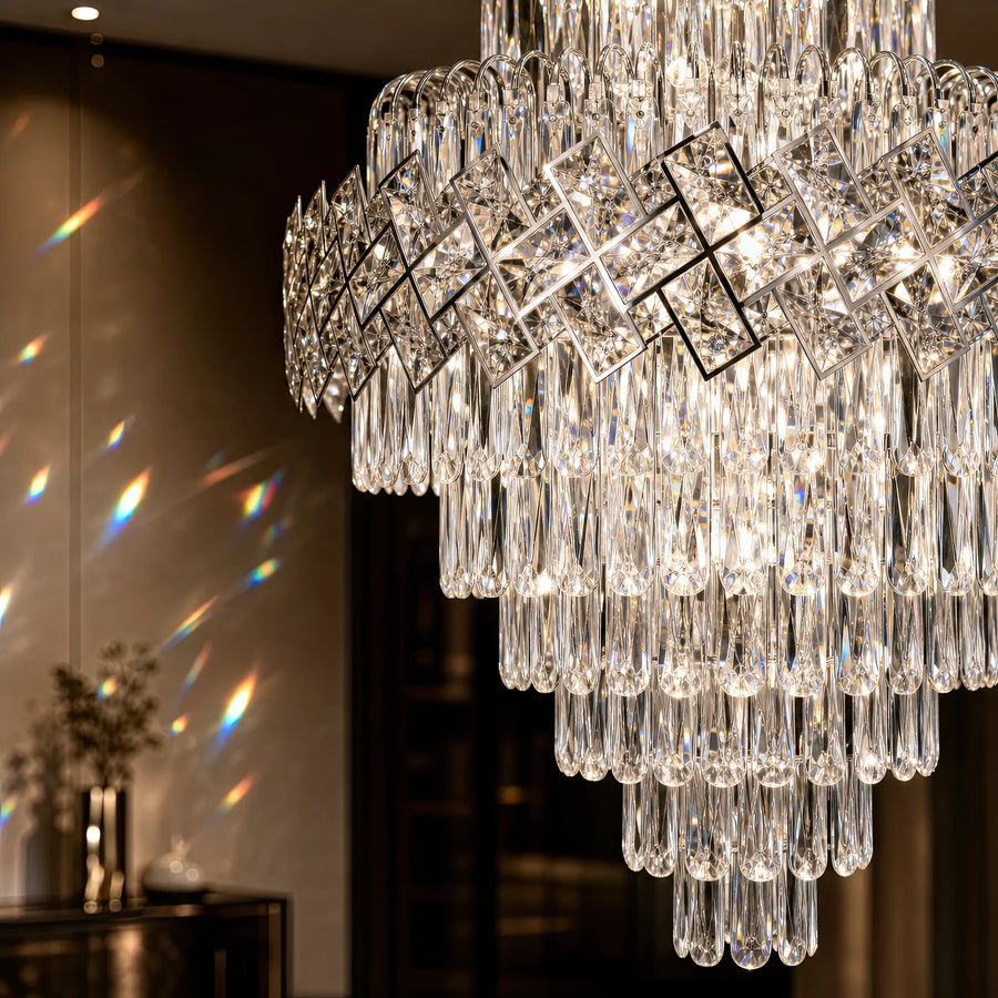 WINDSOR Grande Supremo Crystal Chandelier 14xE14, Διάμετρος 60X90cm, Γυαλιστερό χρώμιο, Ρυθμιζόμενο ύψος - 04_CC800-600X900CH.png