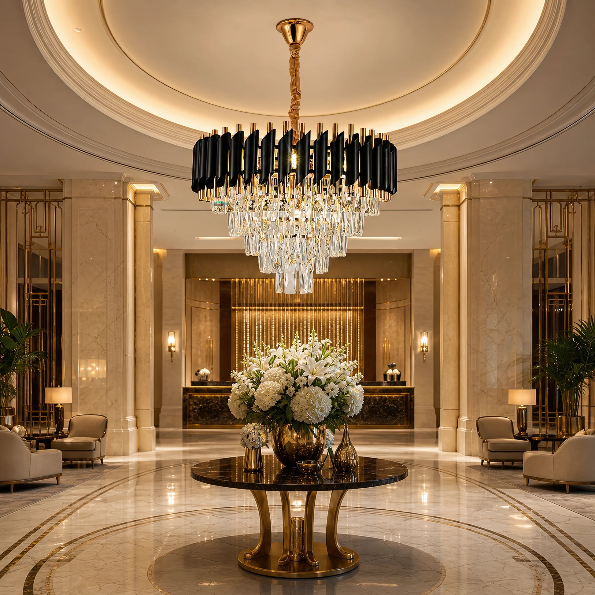 Crystal Chandelier VERSAILLES Elegance 8x E14, Διάμετρος 50cm, Χρυσός, Ρυθμιζόμενο Ύψος - 04_CC900-500GD.png