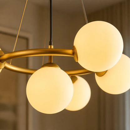 Πολυέλαιος θαλάμου LOFT, 5x G9, Λευκός Χρυσός, Μέταλλο, Ρυθμιζόμενο ύψος, Μοντέρνο - 04_LC802-5GD.png