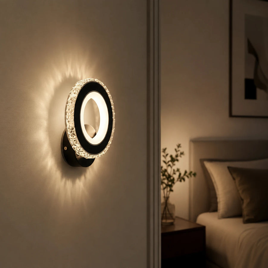 Φωτιστικό τοίχου NOVA Rotonda LED, 16W, Μαύρο & ανοξείδωτο, Θερμό/Ψυχρό/Ουδέτερο φως - 05_AL073-1BK.png