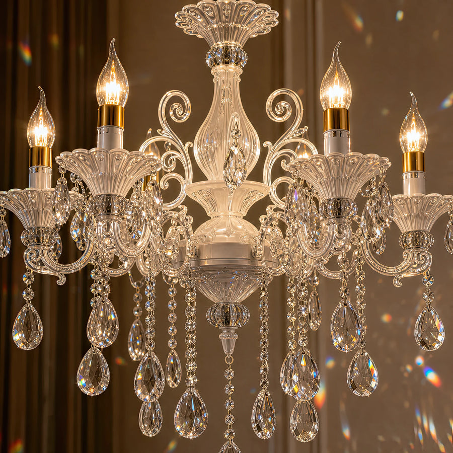 SANSSOUCI Chandelier 6xE14 Crystal and Metal – Classic Design, Silver White - 05_CC220-6WH.png