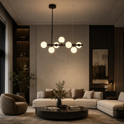 LOFT Pavilion Modern Bulb Chandelier, 7x G9, Μαύρο, Μεταλλικό, Ρυθμιζόμενο ύψος - 05_LC800-7BK.png