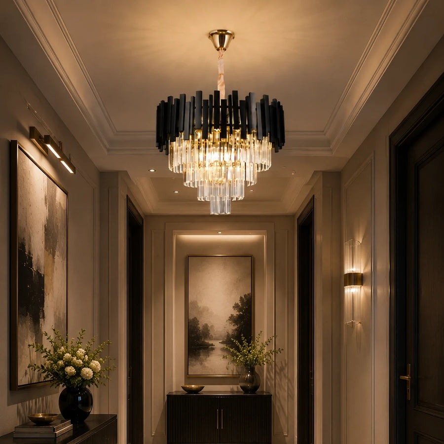 BLOIS Crystal Chandelier Eleganza 8xE14, Διάμετρος 50cm, Μαύρο, Ρυθμιζόμενο Ύψος - 06_CC110:500BK.png