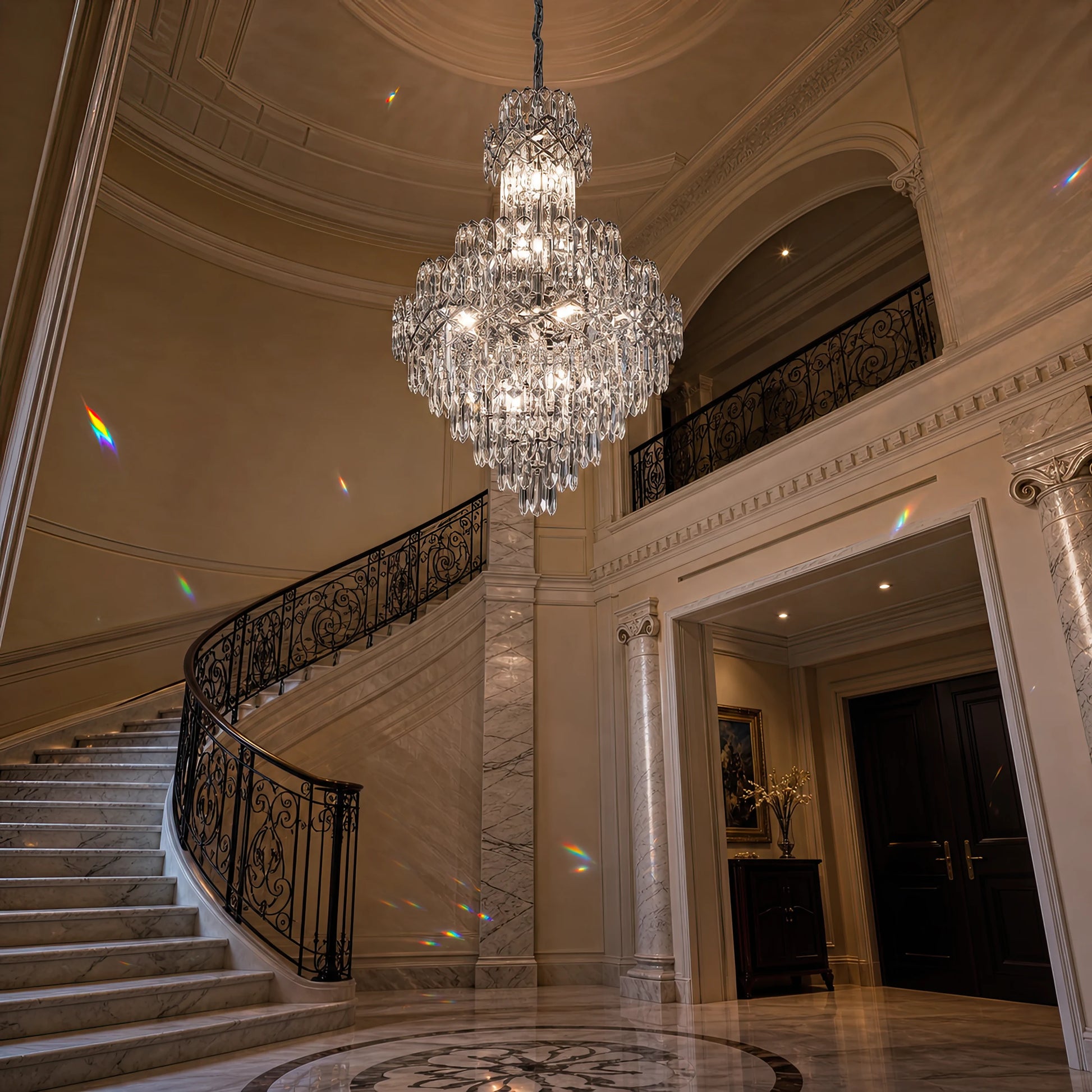 WINDSOR Grande Supremo Crystal Chandelier 14xE14, Διάμετρος 60X90cm, Γυαλιστερό χρώμιο, Ρυθμιζόμενο ύψος - 06_CC800-600X900CH.png