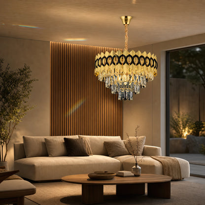 PIERREFONDS Elegance Crystal Chandelier 8x E14, Διάμετρος 48,5cm, Γυαλιστερό Χρυσό, Ρυθμιζόμενο Ύψος - 06_CC8942-500.png