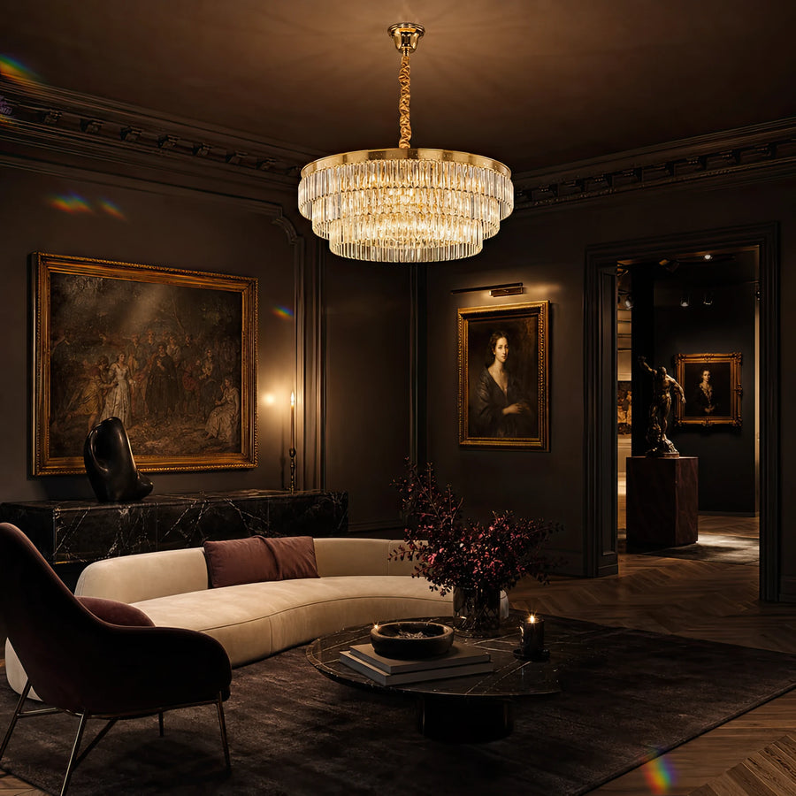CHAMBORD Crystal Chandelier Nobile 5xE14, Διάμετρος 38cm, Matt Gold - 06_CC930-400GD.png