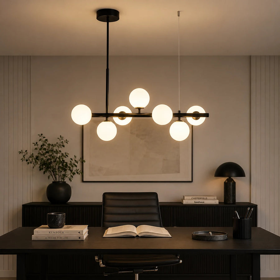 Πολυέλαιος μοντέρνος λαμπτήρας LOFT Pavilion, 7x G9, Μαύρος, Μεταλλικός, Ρυθμιζόμενος Ύψος - 06_LC800-7BK.png