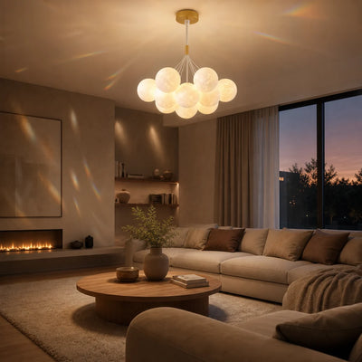 MODERN Πολυέλαιος, Τύπος Εκκρεμές, LOFT Bagliore, Globe, 7xG9, Ρυθμιζόμενο ύψος, Χρυσό