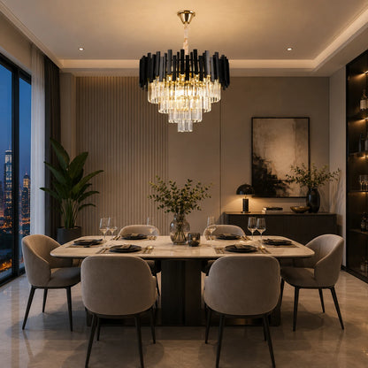 BLOIS Crystal Chandelier Elegance 8xE14, Διάμετρος 50cm, Μαύρο, Ρυθμιζόμενο Ύψος - 07_CC110:500BK.png