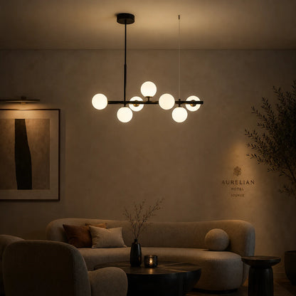 LOFT Pavilion Modern Bulb Chandelier, 7x G9, Μαύρο, Μεταλλικό, Ρυθμιζόμενο ύψος - 07_LC800-7BK.png