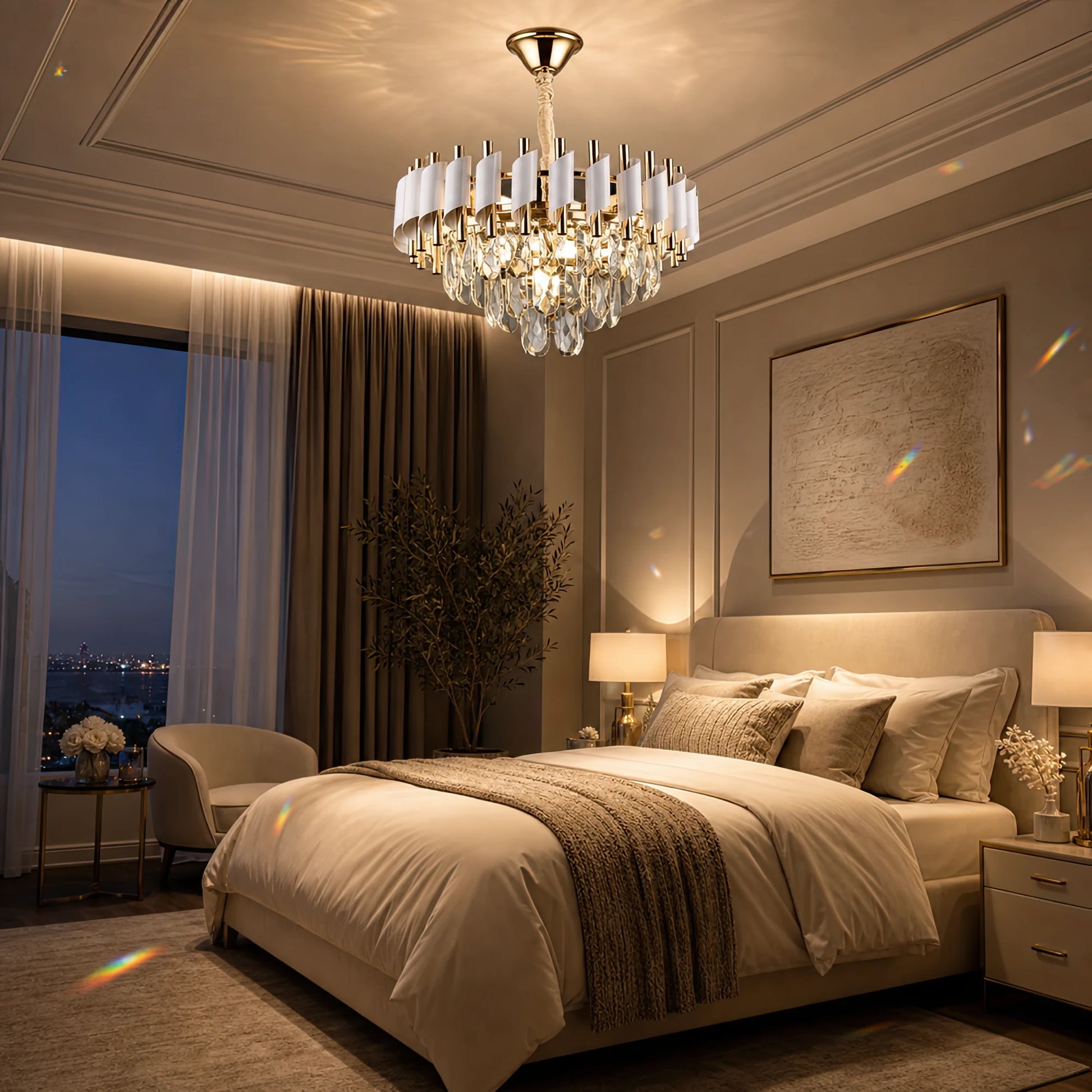 Crystal Chandelier VERSAILLES Nobile 5xE14, Διάμετρος 40cm, Γυαλιστερό Χρυσό και Λευκό - 08_CC900-400WH.png