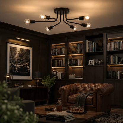 MODERNIST Hexa 6 Chandelier, 6x E27, Black, Modern Design - 08_LC360-6BK.png