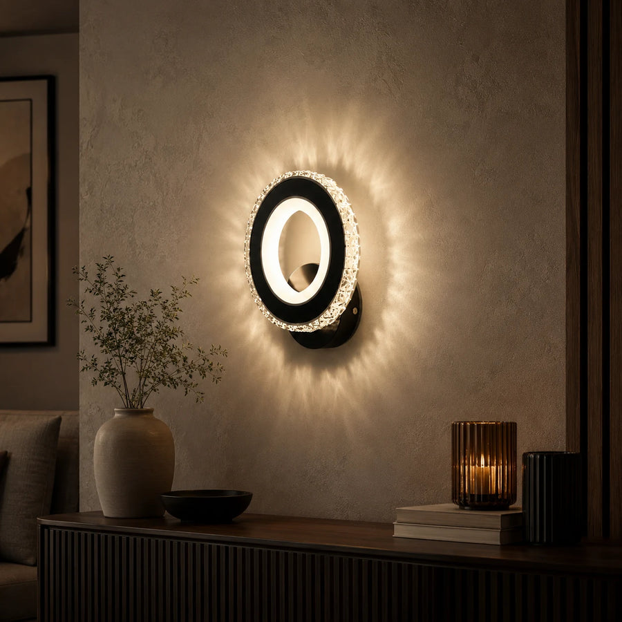Φωτιστικό τοίχου NOVA Rotonda LED, 16W, Μαύρο & ανοξείδωτο, Θερμό/Ψυχρό/Ουδέτερο φως - 09_AL073-1BK.png