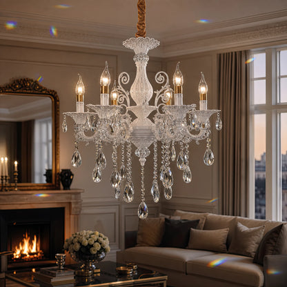 SANSSOUCI Chandelier 6xE14 Crystal and Metal – Classic Design, Silver White - 09_CC220-6WH.png