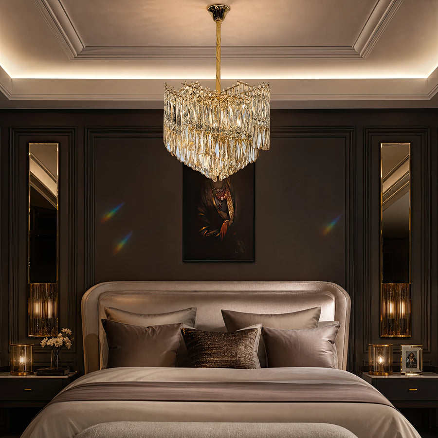 TOPKAPI Nobile Crystal Chandelier 6xE14, Διάμετρος 40cm, Γυαλιστερό Χρυσό, Ρυθμιζόμενο Ύψος - 09_CC810-400GD.png