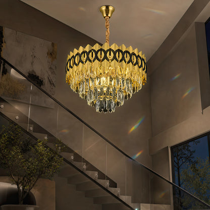 PIERREFONDS Elegance Crystal Chandelier 8x E14, Διάμετρος 48,5cm, Γυαλιστερό Χρυσό, Ρυθμιζόμενο Ύψος - 09_CC8942-500.png