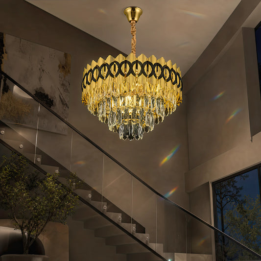 PIERREFONDS Elegance Crystal Chandelier 8x E14, Διάμετρος 48,5cm, Γυαλιστερό Χρυσό, Ρυθμιζόμενο Ύψος - 09_CC8942-500.png