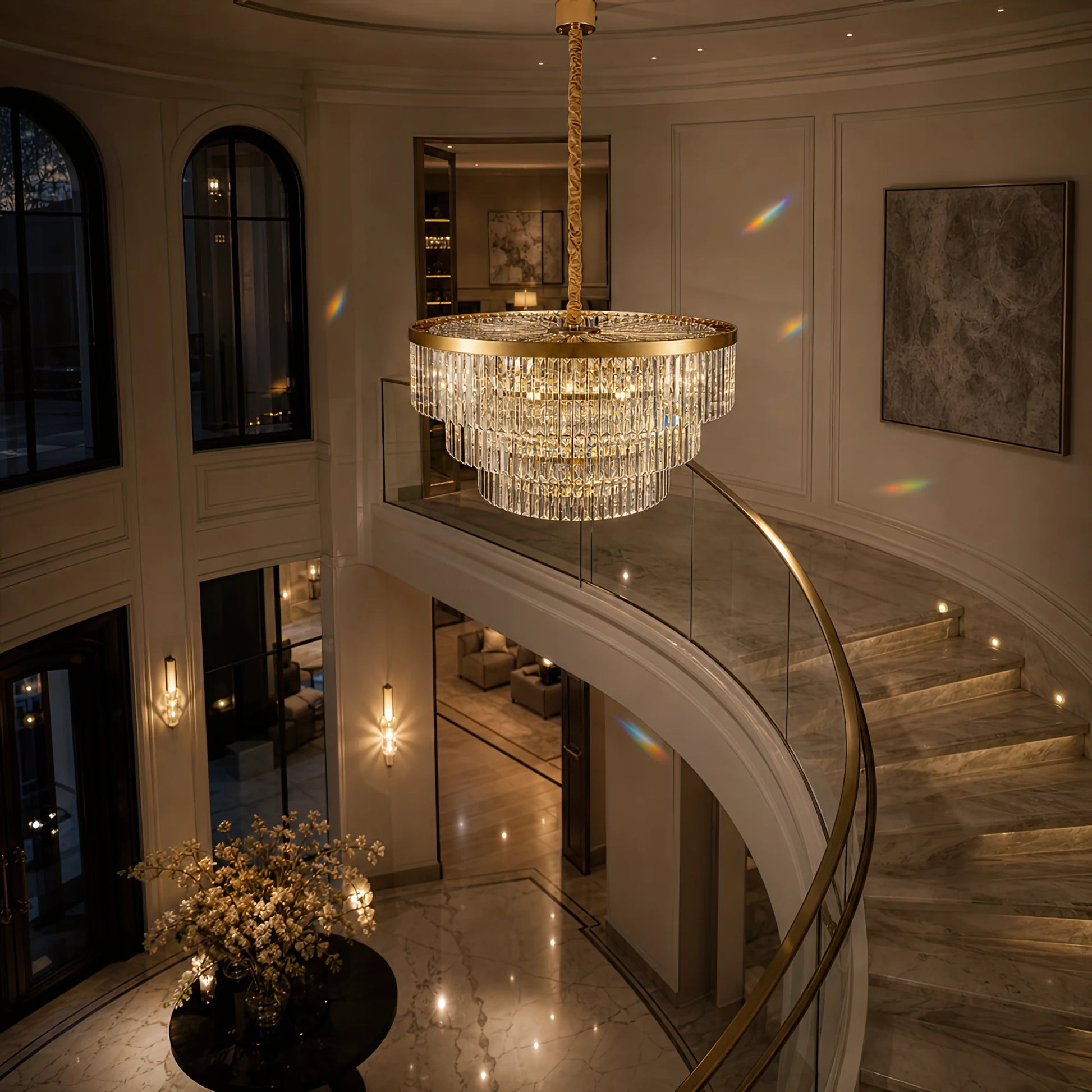 CHAMBORD Nobile Crystal Chandelier 5xE14, Διάμετρος 38cm, Matt Gold - 09_CC930-400GD.png