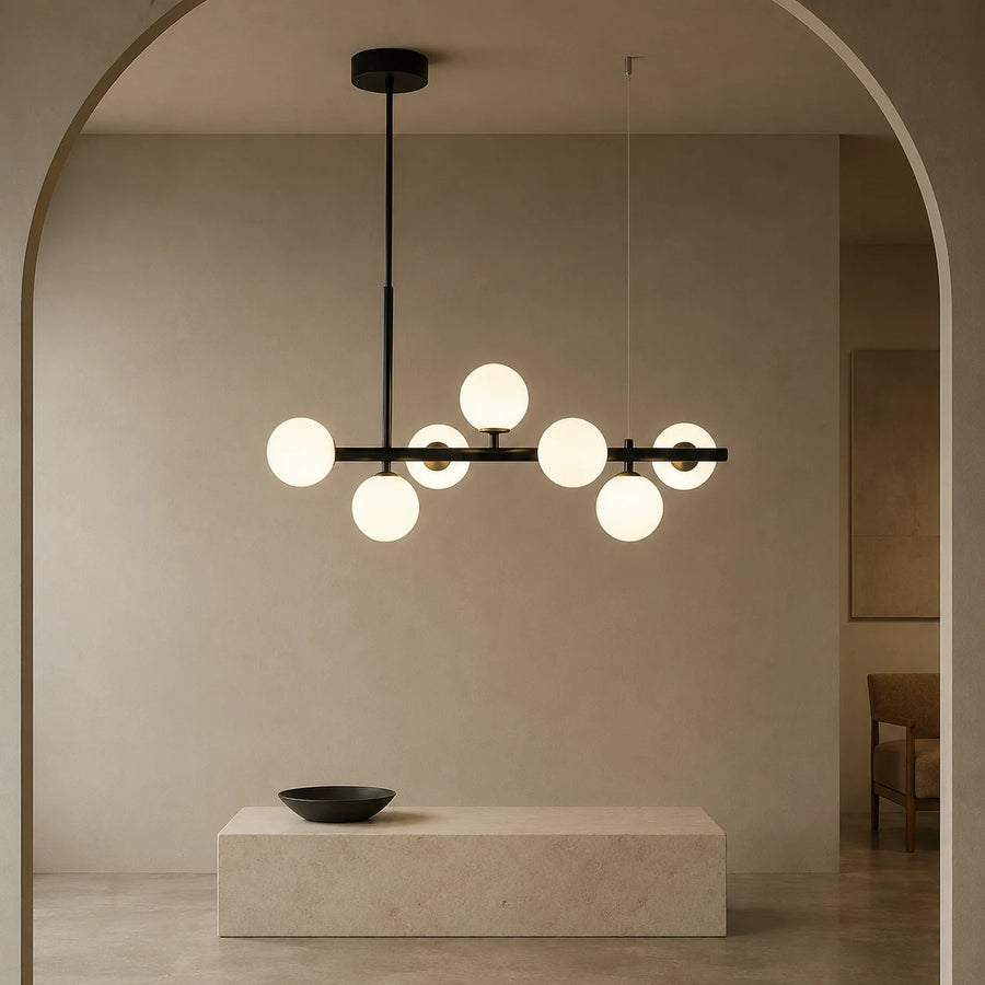 LOFT Pavilion Modern Bulb Chandelier, 7x G9, Μαύρο, Μεταλλικό, Ρυθμιζόμενο ύψος - 09_LC800-7BK.png