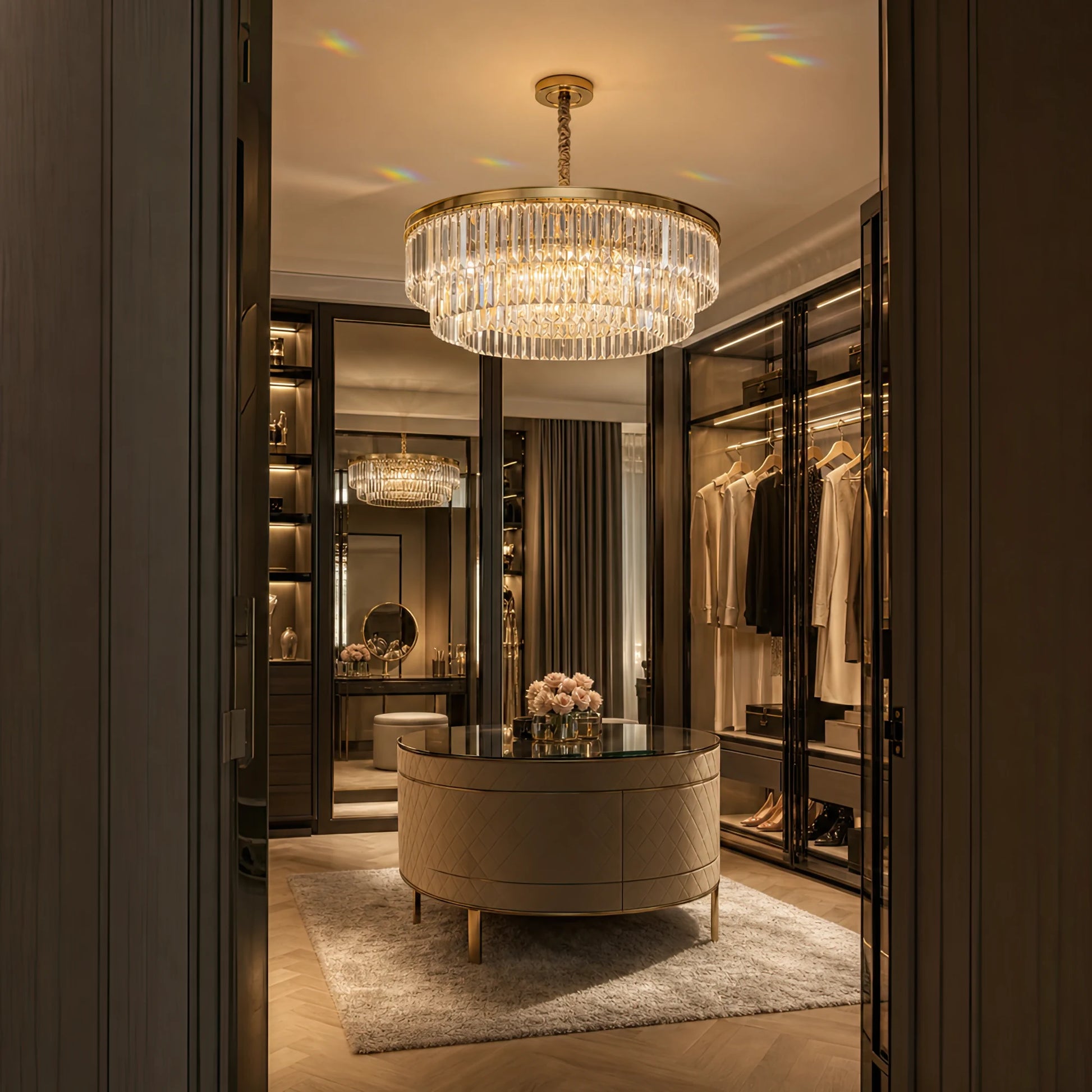 CHAMBORD Nobile Crystal Chandelier 5xE14, Διάμετρος 38cm, Matt Gold - 10_CC930-400GD.png