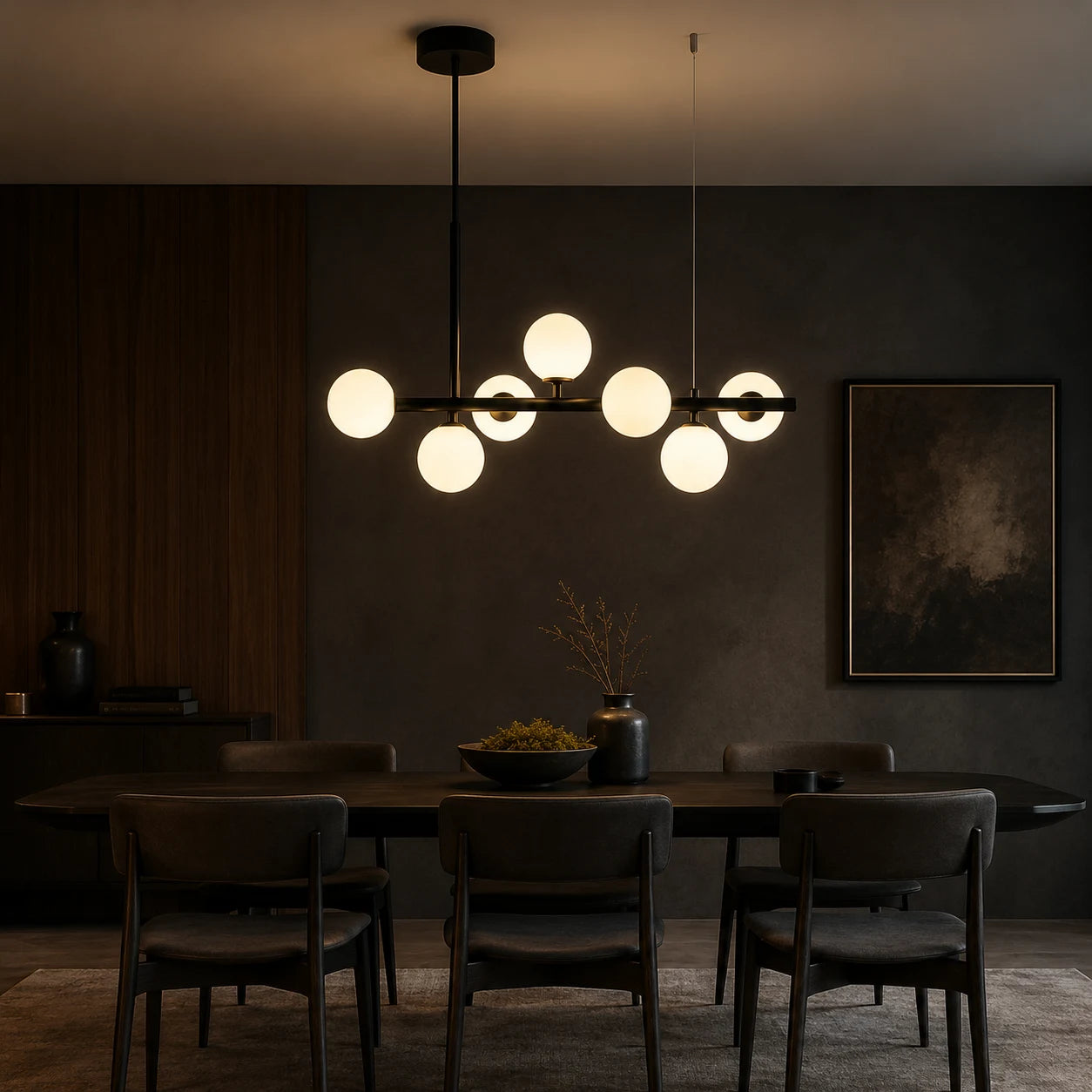 Πολυέλαιος μοντέρνος λαμπτήρας LOFT Pavilion, 7x G9, Μαύρος, Μεταλλικός, Ρυθμιζόμενος Ύψος - 10_LC800-7BK.png