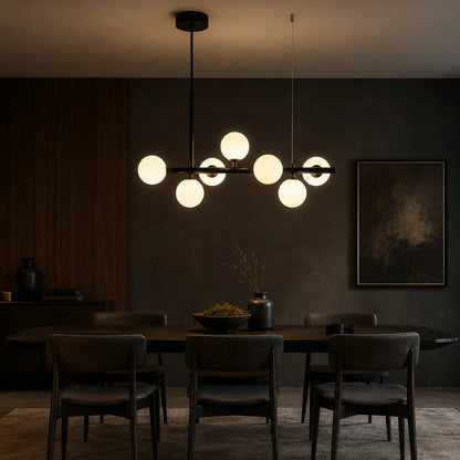 Πολυέλαιος μοντέρνος λαμπτήρας LOFT Pavilion, 7x G9, Μαύρος, Μεταλλικός, Ρυθμιζόμενος Ύψος - 10_LC800-7BK.png