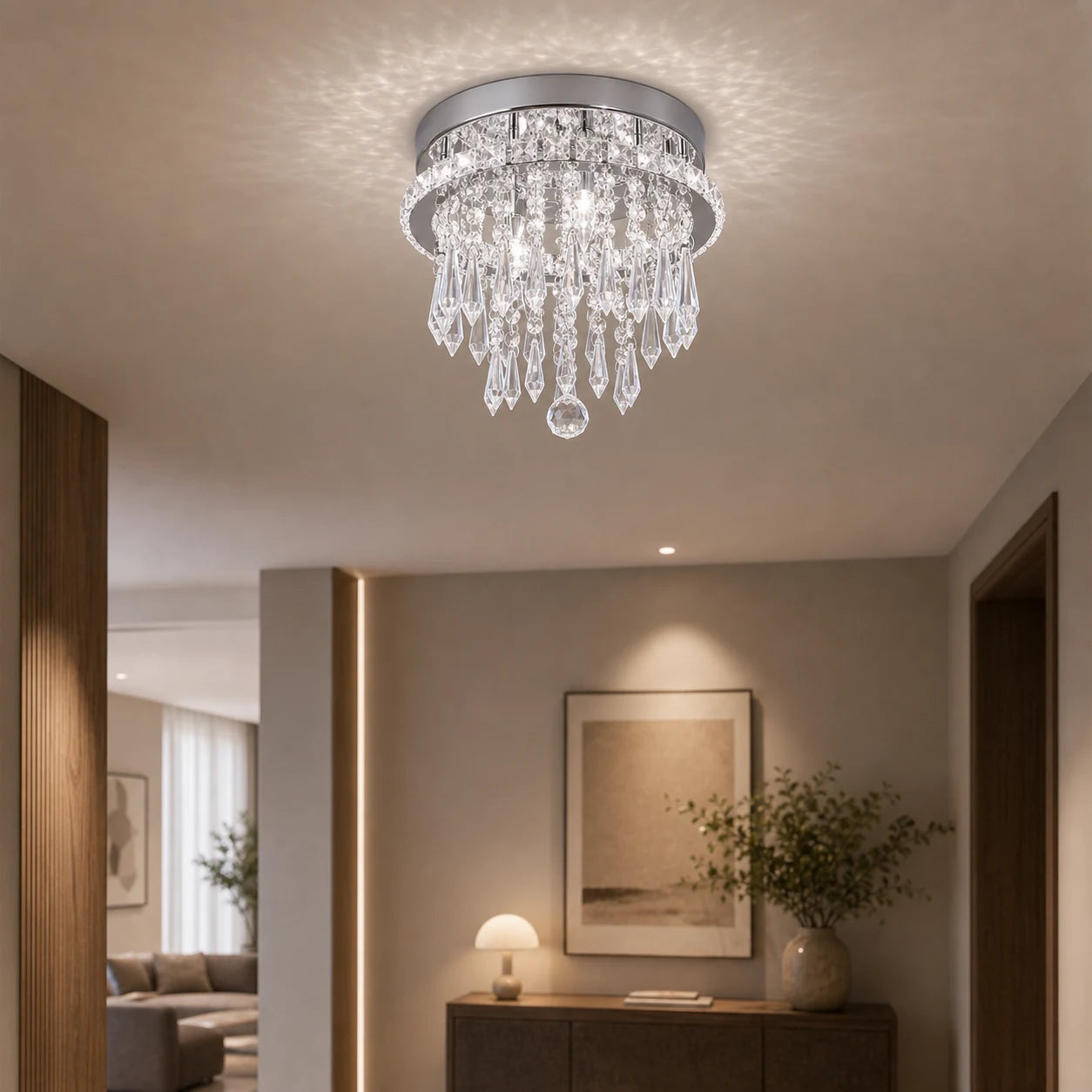 Alberico Στρογγυλός πολυέλαιος LED, 17W, Κρύο/Ζεστό/Ουδέτερο φως, Κρύσταλλο, Γυαλιστερό Chrome - 10_LL010.png