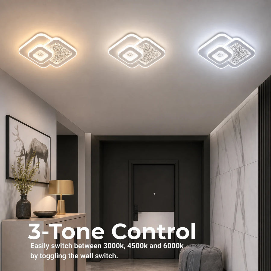 KOMPACTO LED Πολυέλαιος 56W, 3 Τετράγωνα, Δροσερό/Ζεστό/Ουδέτερο φως, Λευκό - 10_LL646-300P.png