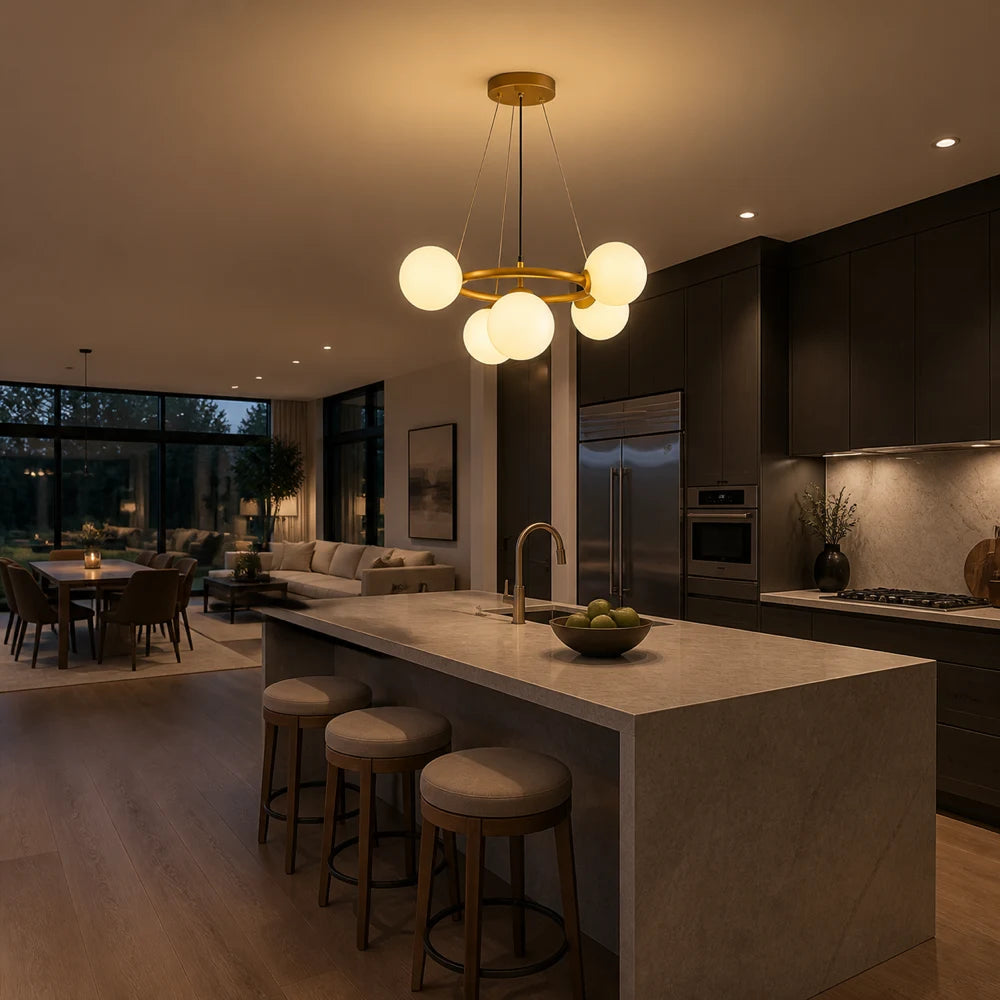 Πολυέλαιος LOFT Chamber, 5x G9, Λευκός Χρυσός, Μέταλλο, Ρυθμιζόμενο ύψος, Μοντέρνο - 11_LC802-5GD.png