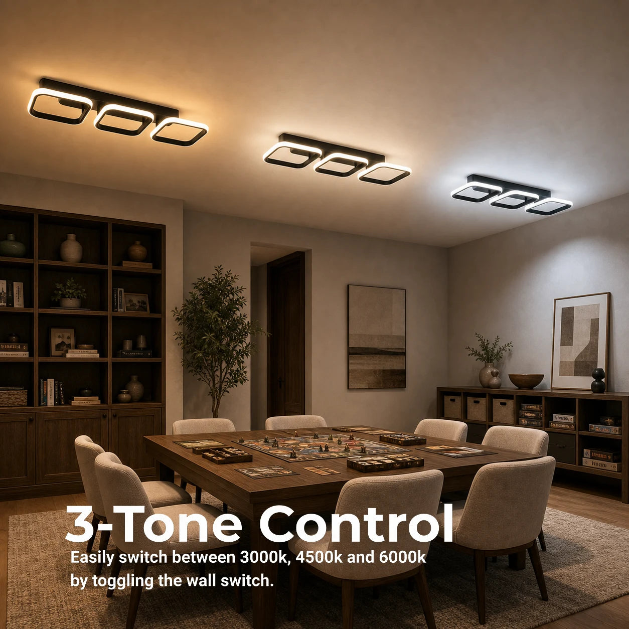 Πολυέλαιος LED VERTEX 34W, 3 Τετράγωνα, Γραμμικό, Κρύο/Ζεστό/Ουδέτερο φως, Μαύρο - 16_LL770-3BK.png