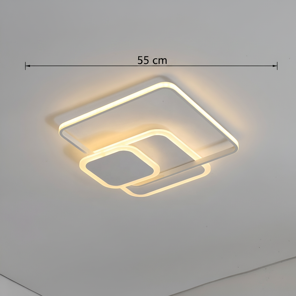 Πολυέλαιος LED με τηλεχειριστήριο ANEMONA 75W, 3 τετράγωνα, κρύο/θερμ/ουδέτερο φως, ρυθμιζόμενο, λευκός πολυέλαιος LED με τηλεχειριστήριο Προεπιλεγμένος τίτλος Alessandro Design