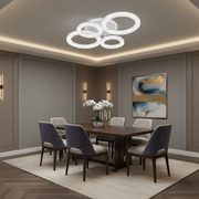 Πολυέλαιος LED Linnea με τηλεχειριστήριο, 74W, 3000K/4000K/6000K, Dimmable, White, Crystals LED Chandeliers with Remote Control Προεπιλεγμένος τίτλος Alessandro Design
