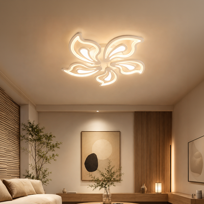 Πολυέλαιος LED με τηλεχειριστήριο GLORIOSA 95W, 5 πέταλα, κρύο/θερμ/ουδέτερο φως, ρυθμιζόμενο, λευκός πολυέλαιος LED με τηλεχειριστήριο Προεπιλεγμένος τίτλος Alessandro Design